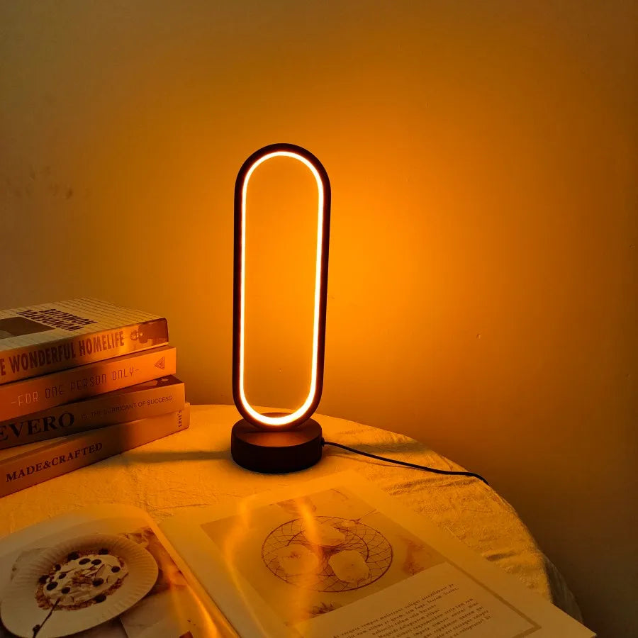 Quarto Anel LED Night Light, escurecimento cabeceira lâmpada, sala de estar, 3 cores, 1pc