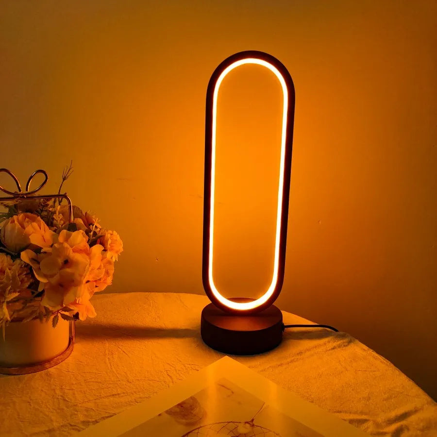 Quarto Anel LED Night Light, escurecimento cabeceira lâmpada, sala de estar, 3 cores, 1pc