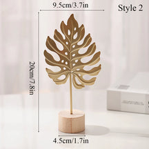 Escultura Nordic Gold Ginkgo Folha, Artesanato Folha, Escultura de luxo, Sala Decor, Decoração para casa Acessórios, Office Desktop Ornamentos