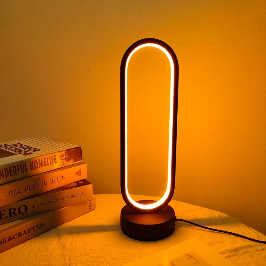 Quarto Anel LED Night Light, escurecimento cabeceira lâmpada, sala de estar, 3 cores, 1pc