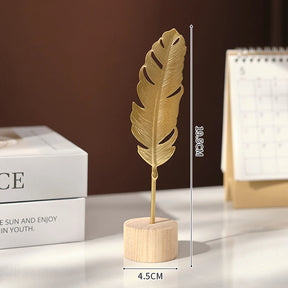 Escultura Nordic Gold Ginkgo Folha, Artesanato Folha, Escultura de luxo, Sala Decor, Decoração para casa Acessórios, Office Desktop Ornamentos