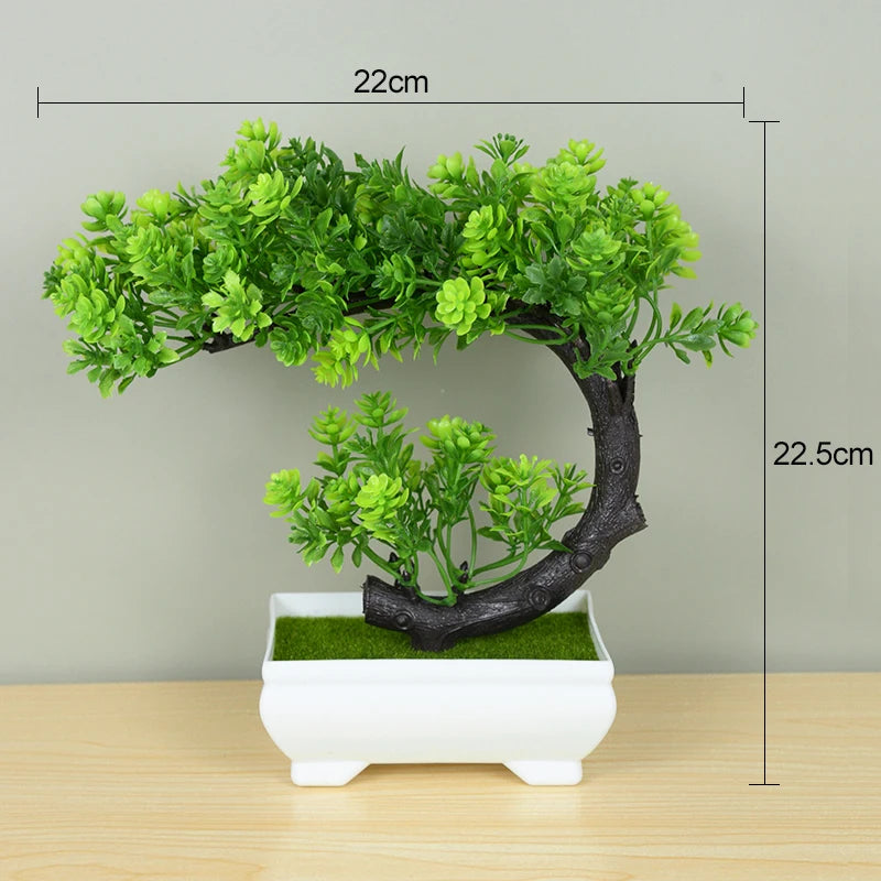 Plantas artificiais bonsai pequeno vaso de árvore planta falsa flores ornamentos em vaso para casa decoração de mesa do quarto decoração do jardim do hotel