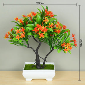 Plantas artificiais bonsai pequeno vaso de árvore planta falsa flores ornamentos em vaso para casa decoração de mesa do quarto decoração do jardim do hotel