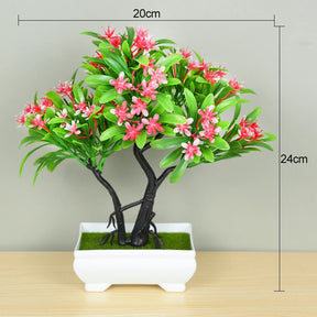 Plantas artificiais bonsai pequeno vaso de árvore planta falsa flores ornamentos em vaso para casa decoração de mesa do quarto decoração do jardim do hotel